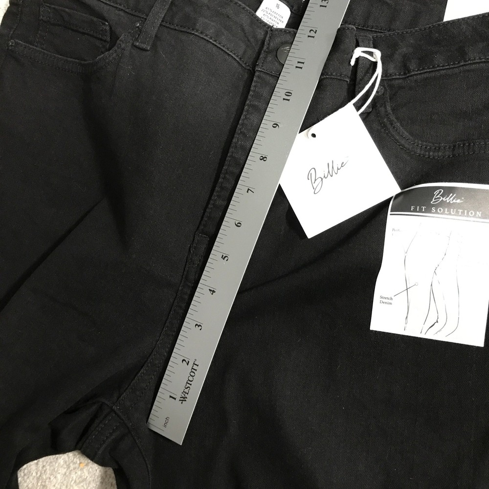 Billie Skinny Jeans Womens 16 Black Fit Solution High Rise Tummy Control Stretch - Picture 12 of 15